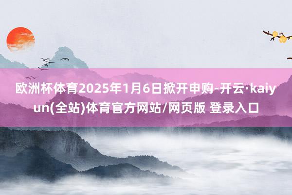 欧洲杯体育2025年1月6日掀开申购-开云·kaiyun(全站)体育官方网站/网页版 登录入口