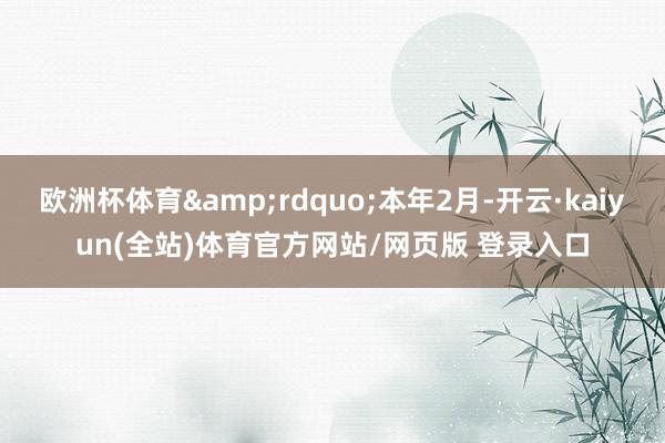 欧洲杯体育&rdquo;本年2月-开云·kaiyun(全站)体育官方网站/网页版 登录入口