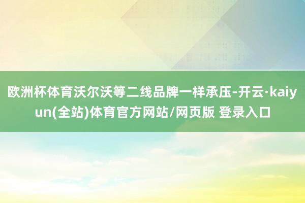 欧洲杯体育沃尔沃等二线品牌一样承压-开云·kaiyun(全站)体育官方网站/网页版 登录入口