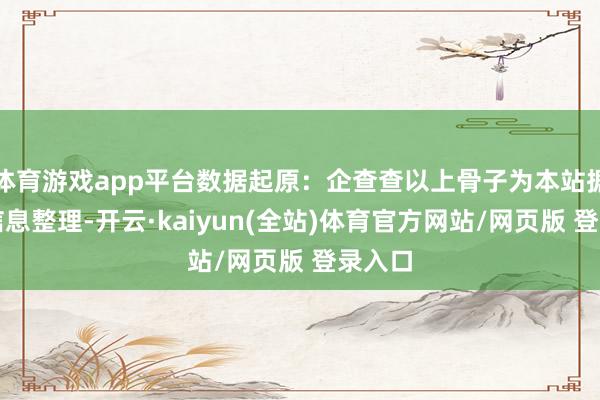 体育游戏app平台数据起原：企查查以上骨子为本站据公开信息整理-开云·kaiyun(全站)体育官方网站/网页版 登录入口
