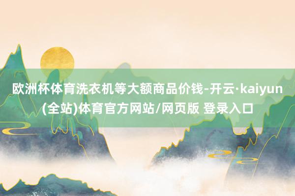 欧洲杯体育洗衣机等大额商品价钱-开云·kaiyun(全站)体育官方网站/网页版 登录入口