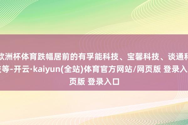 欧洲杯体育跌幅居前的有孚能科技、宝馨科技、谈通科技等-开云·kaiyun(全站)体育官方网站/网页版 登录入口