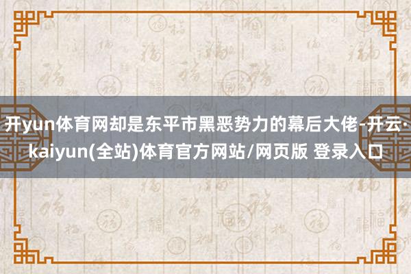 开yun体育网却是东平市黑恶势力的幕后大佬-开云·kaiyun(全站)体育官方网站/网页版 登录入口