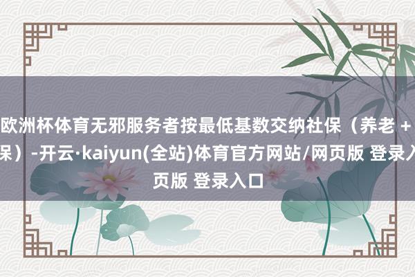 欧洲杯体育无邪服务者按最低基数交纳社保（养老 + 医保）-开云·kaiyun(全站)体育官方网站/网页版 登录入口