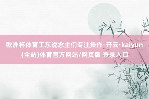 欧洲杯体育工东说念主们专注操作-开云·kaiyun(全站)体育官方网站/网页版 登录入口