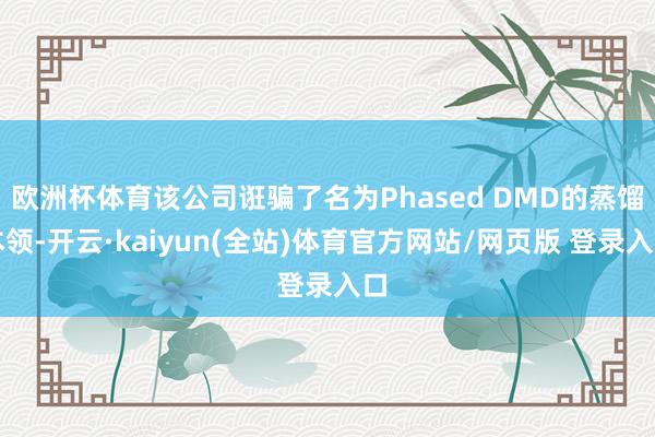 欧洲杯体育该公司诳骗了名为Phased DMD的蒸馏本领-开云·kaiyun(全站)体育官方网站/网页版 登录入口