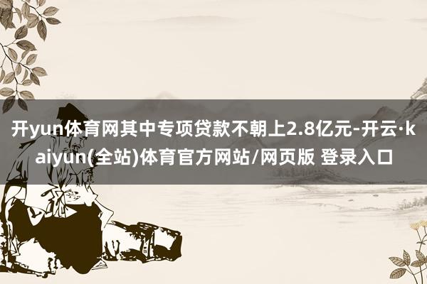 开yun体育网其中专项贷款不朝上2.8亿元-开云·kaiyun(全站)体育官方网站/网页版 登录入口