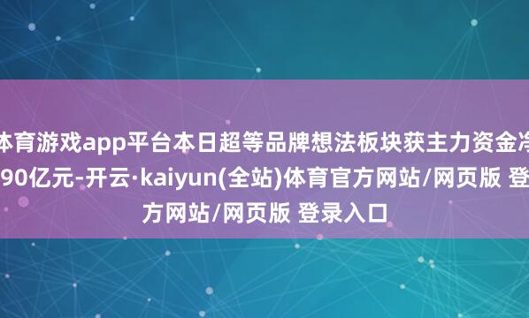 体育游戏app平台本日超等品牌想法板块获主力资金净流入6.90亿元-开云·kaiyun(全站)体育官方网站/网页版 登录入口