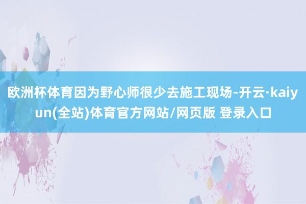 欧洲杯体育因为野心师很少去施工现场-开云·kaiyun(全站)体育官方网站/网页版 登录入口