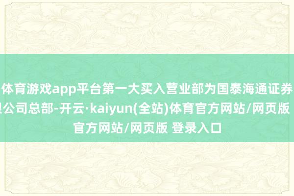 体育游戏app平台第一大买入营业部为国泰海通证券股份有限公司总部-开云·kaiyun(全站)体育官方网站/网页版 登录入口
