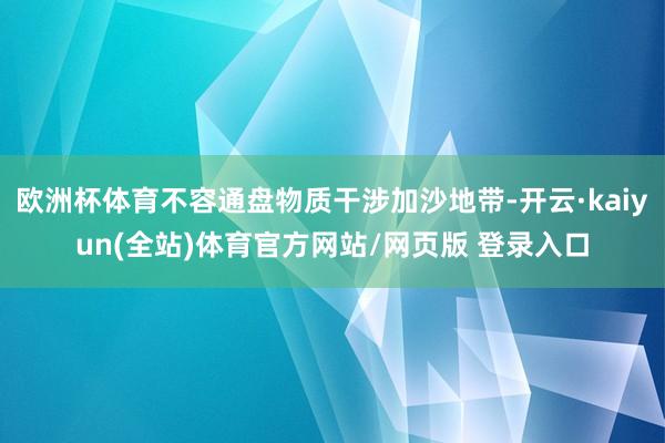 欧洲杯体育不容通盘物质干涉加沙地带-开云·kaiyun(全站)体育官方网站/网页版 登录入口