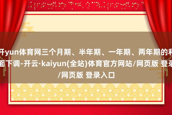 开yun体育网三个月期、半年期、一年期、两年期的利率全面下调-开云·kaiyun(全站)体育官方网站/网页版 登录入口