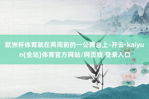 欧洲杯体育就在两周前的一公舞台上-开云·kaiyun(全站)体育官方网站/网页版 登录入口