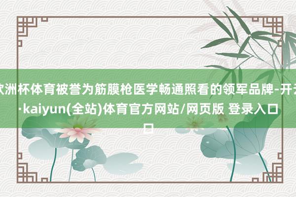 欧洲杯体育被誉为筋膜枪医学畅通照看的领军品牌-开云·kaiyun(全站)体育官方网站/网页版 登录入口