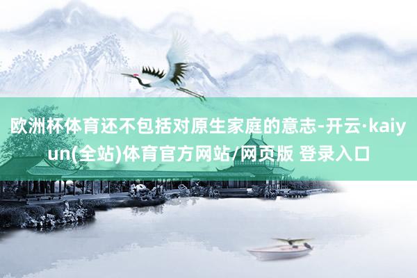 欧洲杯体育还不包括对原生家庭的意志-开云·kaiyun(全站)体育官方网站/网页版 登录入口